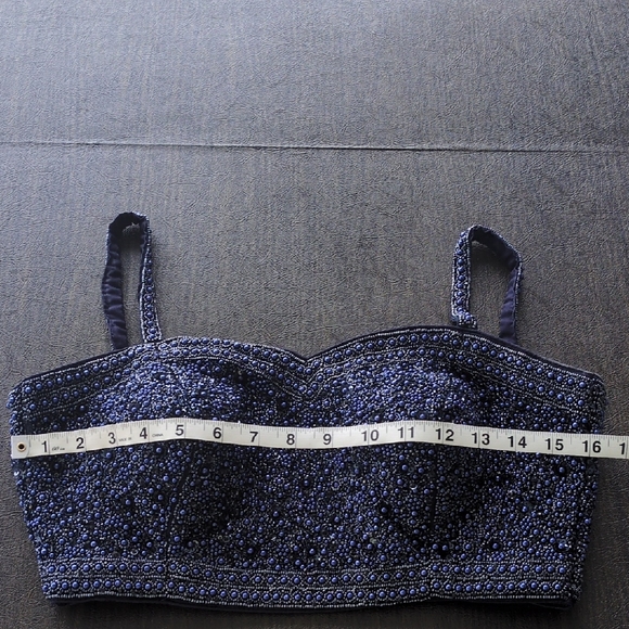 Beaded Blue Crop Top - Picture 3 of 12